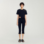 T-shirt à broderie fleur hawaïenne