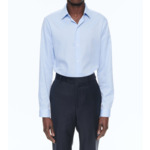 Chemise bleue en twill de coton