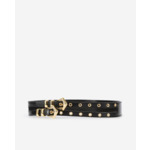 Ceinture À Double Boucle En Cuir Noir