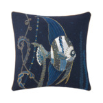 Yves Delorme - Housse de coussin en coton bleu, Ischia