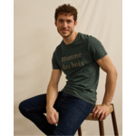 T-shirt col rond vert foncé Homme des bois