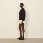 Chemise en soie à col jabot