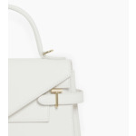 Sac à main double rabat moyen modèle Emilie en cuir signature T