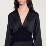 Robe longue satinée