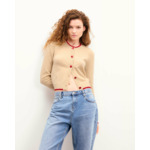 Pull Cardigan Liserés et Boutons Cœur