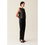 Top noir sequins brodés dos ouvert