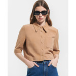 Chemise Celina Beige en cuir