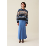 Pull court rayures à motifs