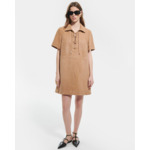 Robe Rosalia Beige en cuir