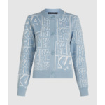 JACQUARD BLOCK LOGO CARDIGAN