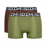 Lot de 2 boxers homme respirants coton et lycra Kaki 3D Flex Air