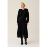 Jupe midi fluide plissée noire