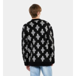 Cardigan À Losanges Noir Et Gris Homme