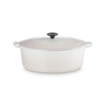 Cocotte ovale 31cm en fonte émaillée meringue*