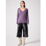 Pull col V CACHEMIRE LEOPOLDINE AMETHYSTE