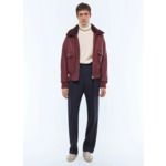 Bombardier en cuir à col amovible