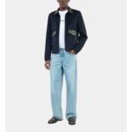 Blouson En Laine Double Face Bleu Marine Homme