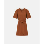 Robe Retie Marron en Polyester