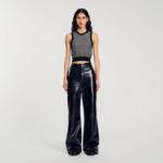 Top en maille à carreaux