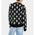 Pull À Losanges En Laine Et Alpaga Noir Et Gris Homme