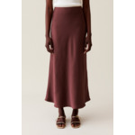 Jupe midi fluide satinée