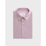 Chemise col figaret en popeline rayée rouge