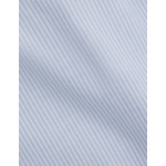 Chemise gaspard col américain en oxford gratté rayé bleu