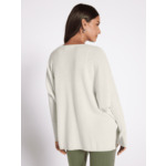 Pull poncho cachemire col V Faustine ECRU
