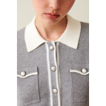 Cardigan col chemise gris clair