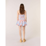 Robe courte en taffetas imprimé