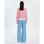 Gilet façon tweed bicolore rouge écru