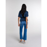 Top plissé manches courtes