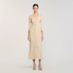 Robe longue en maille strassée