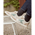 Baskets basses écrues & bleu clair