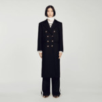 Manteau long à col en velours