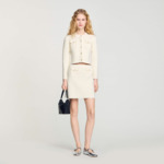 Jupe courte en maille cotelée