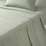 Desforges - Drap plat en percale de coton vert, Alcove