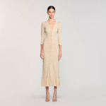 Robe longue en maille strassée