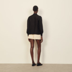 Chemise en soie à col jabot