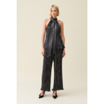 Top sans manches plissé argenté