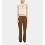 Pantalon Tailleur Ample Marron Femme