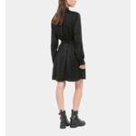 Robe Courte Jacquard Noir Femme