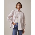 Chemise delina oversize en popeline rayée rose rose