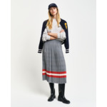 Check Print Pleated Skirt