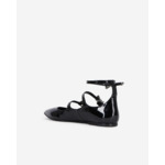 Ballerines En Cuir Noir Avec Boucles Western