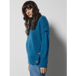 Pull col roulé cachemire Mikad PETROLE