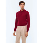 Polo à manches longues en laine mérinos