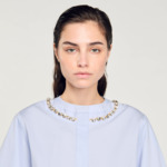 Chemise courte à col bijou