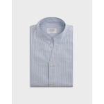 Chemise carl col droit ouvert en oxford rayé bleu