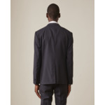 Veste smoking franck en toile de laine super 100´s unie marine